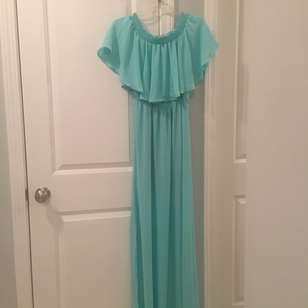 Show Me Your MuMu turquoise Maxi Dress size medium